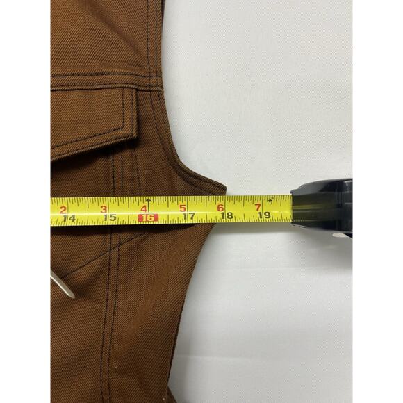 NWT Ganni Womens Brown Button Up Vest Size 38 Tailored Fit Fall Utility Casual - Picture 6 of 16